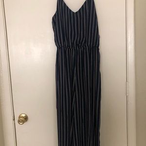 Blue Striped Jumpsuit